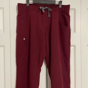 FIGS Kade cargo scrub pants - burgundy
